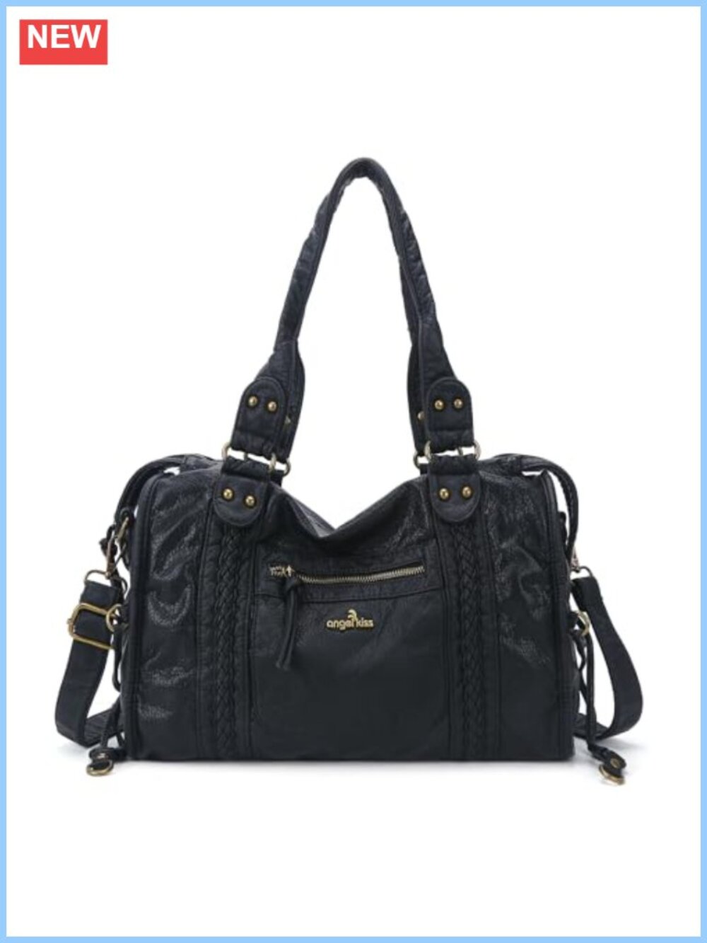 Vegan Leather Hobo Satchel Handbag Large Tote Shoulder Bag